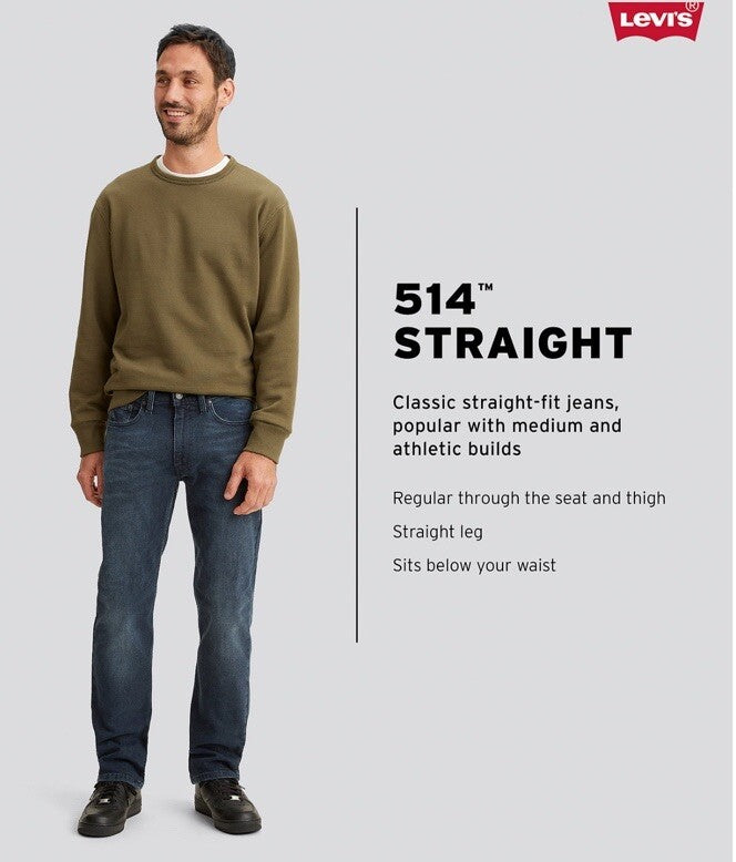 $69 Levi’s Men’s 514 Straight Stretch Jeans - British Khaki- 29W x 30L- New Tags