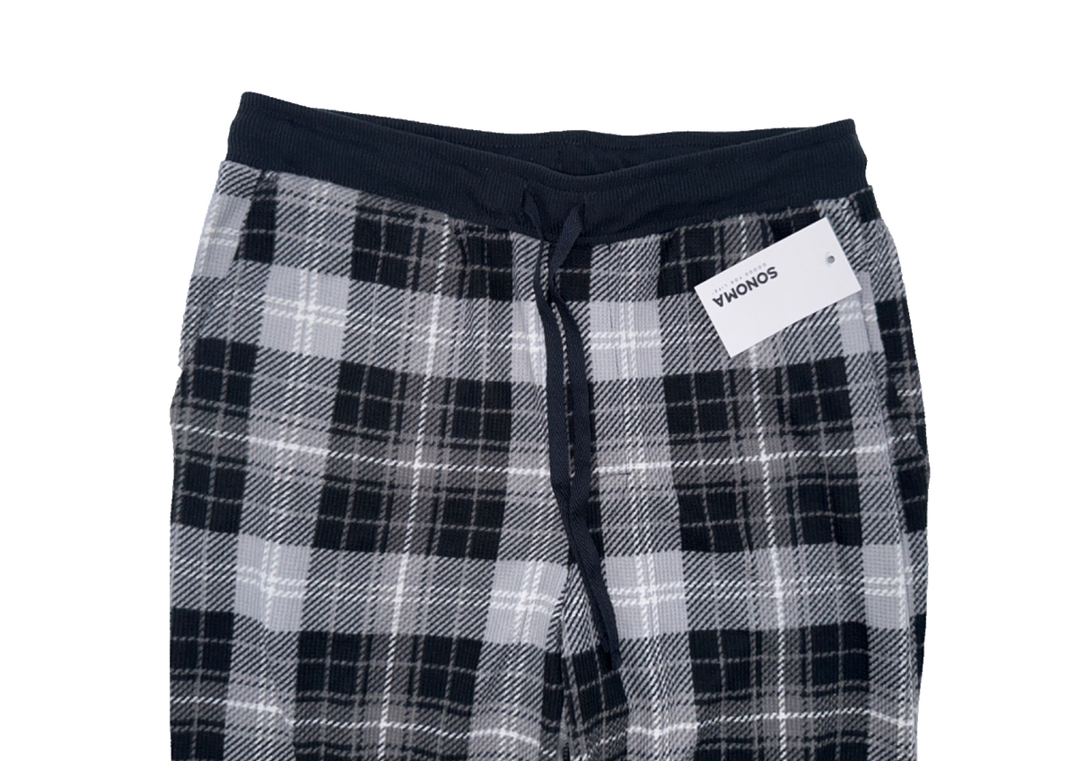 $34 Sonoma Men's Seriously Soft Sleep Pant - Black/White - Small - New With Tag