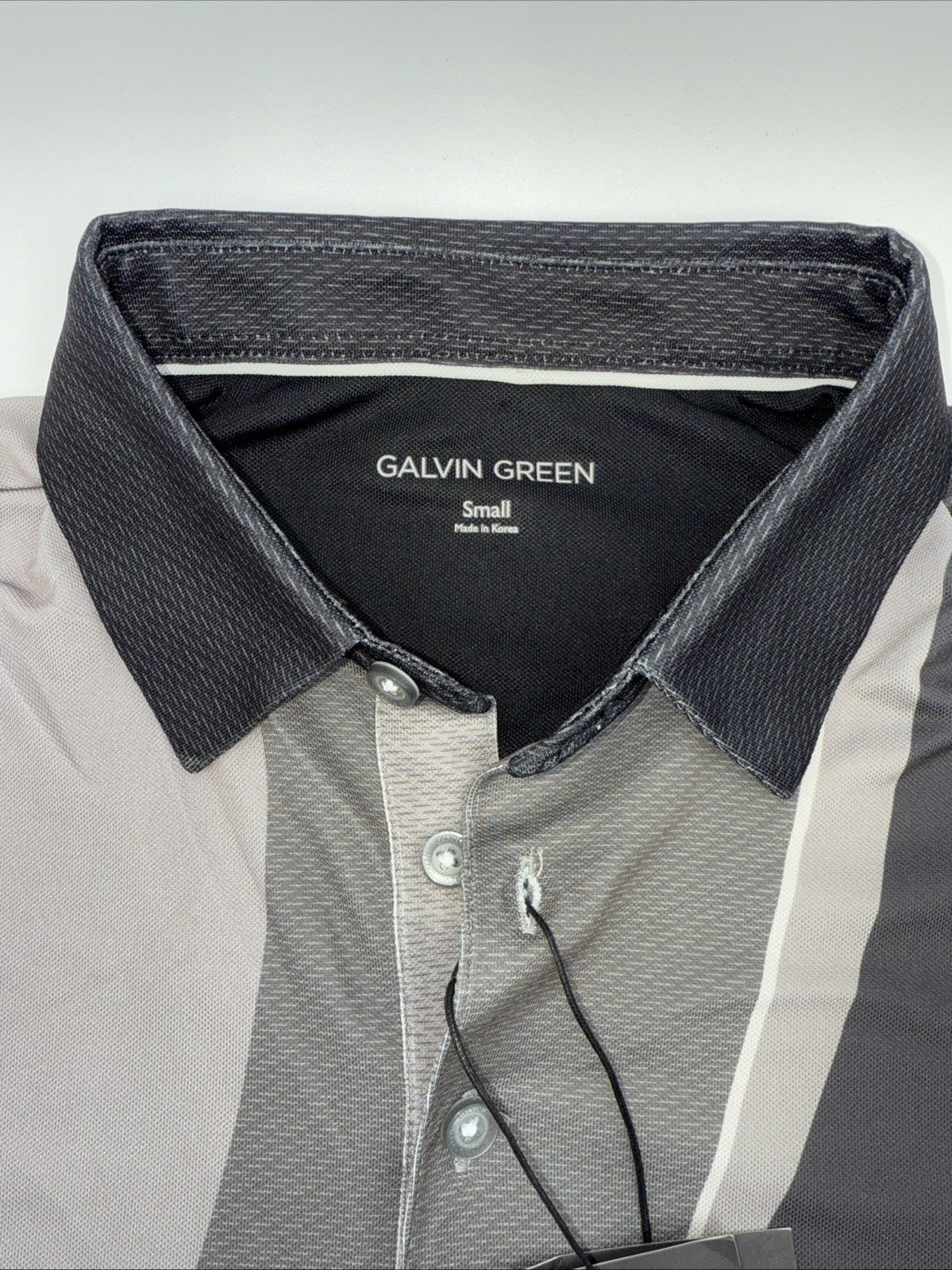 $100 Galvin Green Men’s Mico Golf Shirt Polo- Sharkskin Grey Black - Small -New