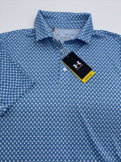 $70 Under Armour Golf Men's Playoff 3.0 Balloons Polo Shirt-Blue -Small- New