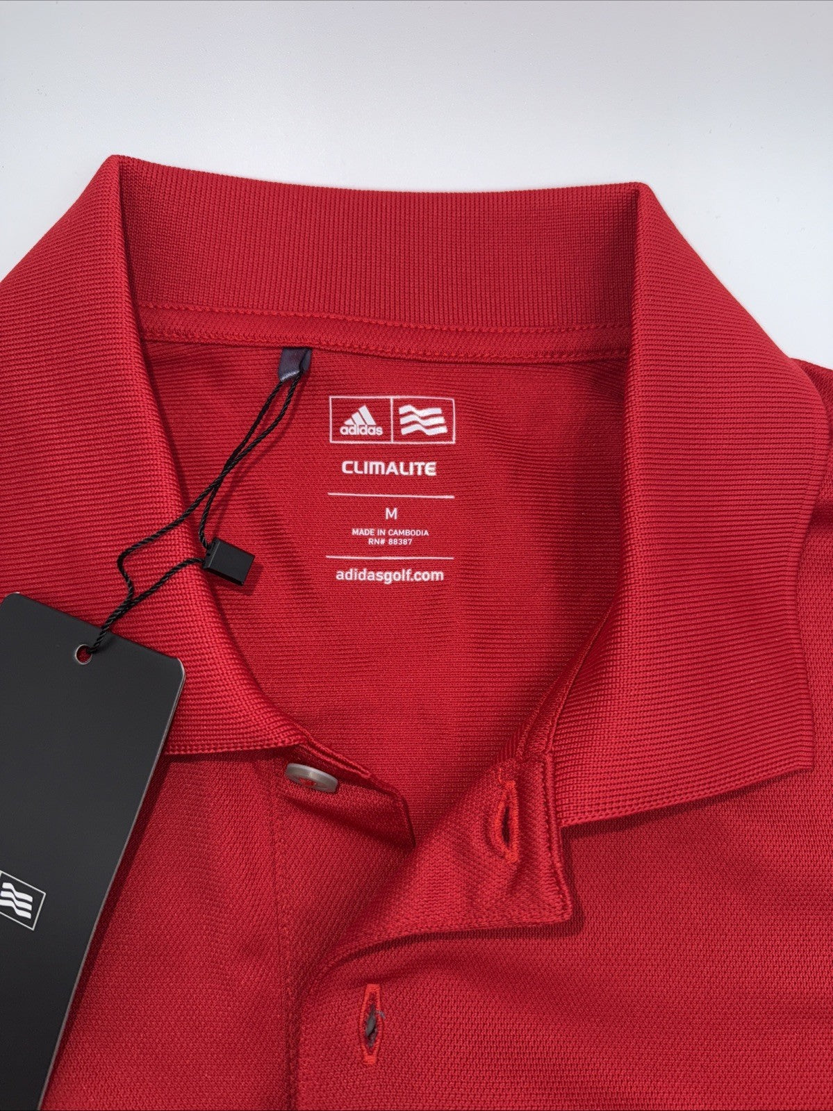 $70 Adidas Men’s Climalite Solid Golf Polo Shirt - Red - Medium - New Tag