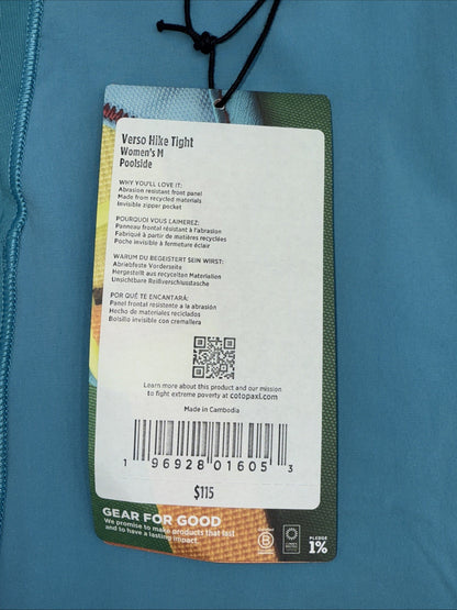 $115 Cotopaxi Women’s Verso Hike Tights Workout - Poolside Blue- Medium- New