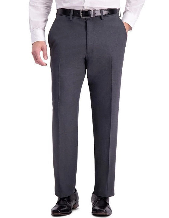 Haggar Men’s Travel Flex Flat-Front Suit Pant-Dark Grey Heather- 34W 29L