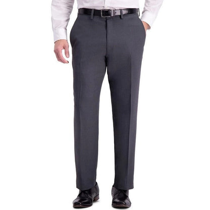 Haggar Men’s Travel Flex Flat-Front Suit Pant-Dark Grey Heather- 34W 29L