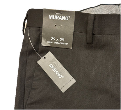 Murano Men’s Evan Extra Slim Fit Flat Front Dress Pants-Black- 29W 29L