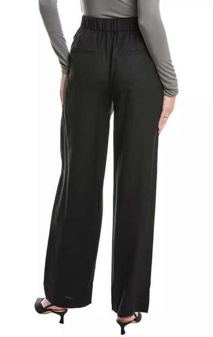 $395 VINCE Women’s Solid Straight Leg Pant - Black- Size Large - NEW