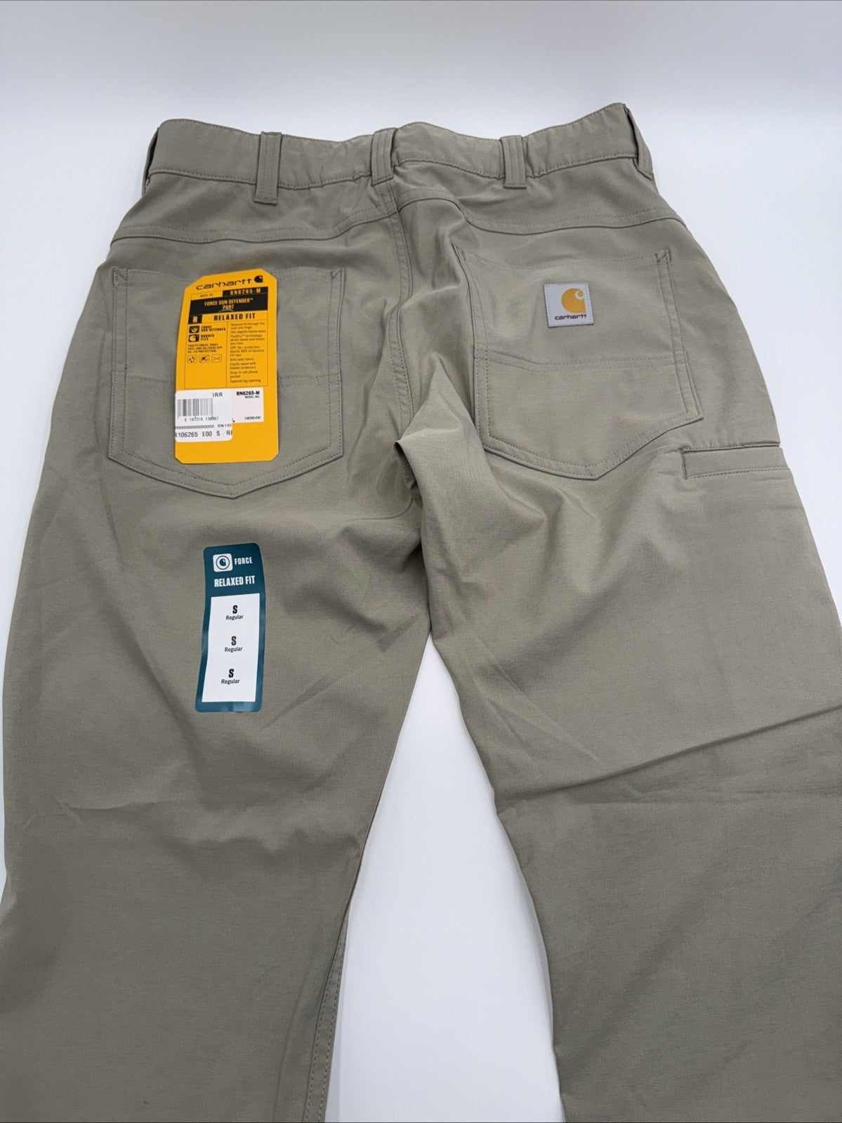 $98 Carhartt Men’s Force Sun Defender Lightweight Relaxed Fit Pants-Beige-Small