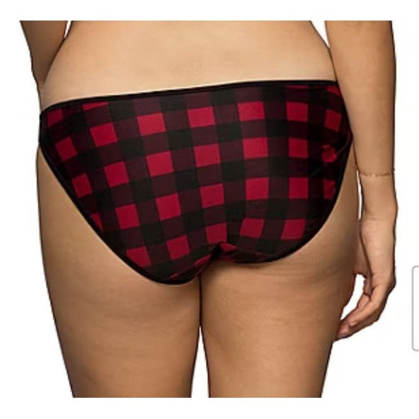 3 Pair Vanity Fair Women’s Illumination Bikini Panty 18108-RedCheck- 7/Large