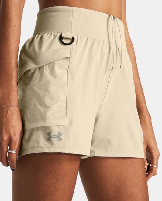 $65 UNDER ARMOUR UA Women’s Trail Run Shorts- Beige - Medium - NEW Tags