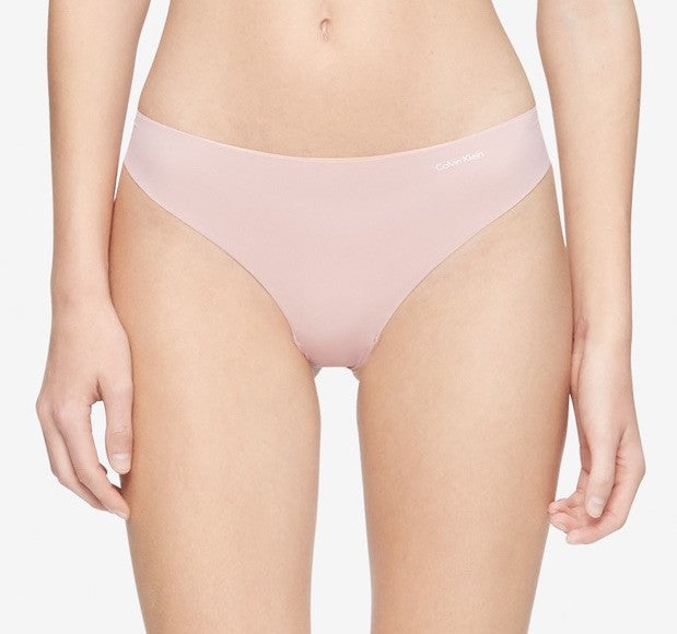 3 Pack Calvin Klein  Thong Panty- 1 Flirty/2 Invisible- Pink/Blush- Small