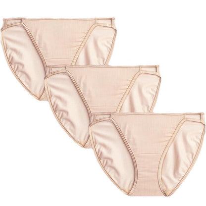 $40 Vanity Fair -3 pair- Women’s Illumination Bikini Panty 18108-Beige-7/Large