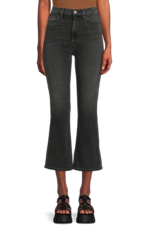 $245 Hudson Jeans Women’s-Blair Mid Rise Cropped Bootcut Jeans- Black- Size 31