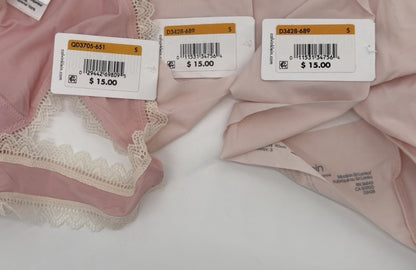 3 Pack Calvin Klein  Thong Panty- 1 Flirty/2 Invisible- Pink/Blush- Small