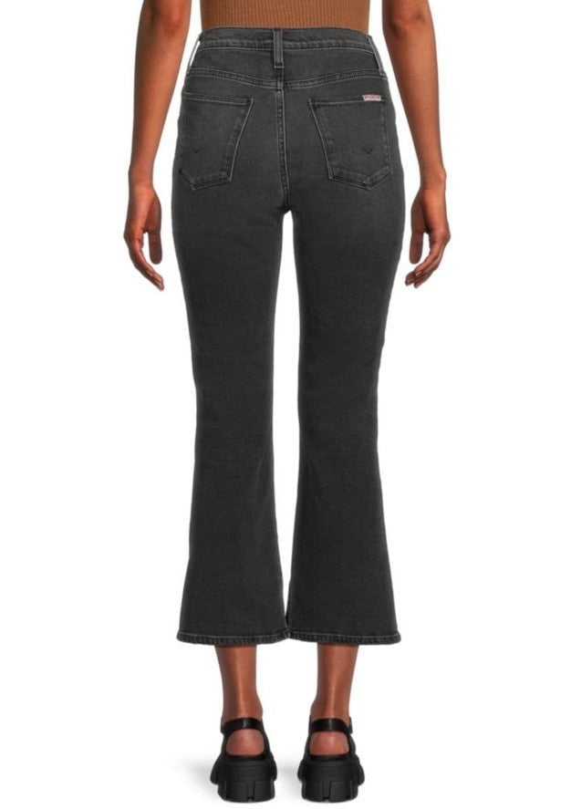 $245 Hudson Jeans Women’s-Blair Mid Rise Cropped Bootcut Jeans- Black- Size 31