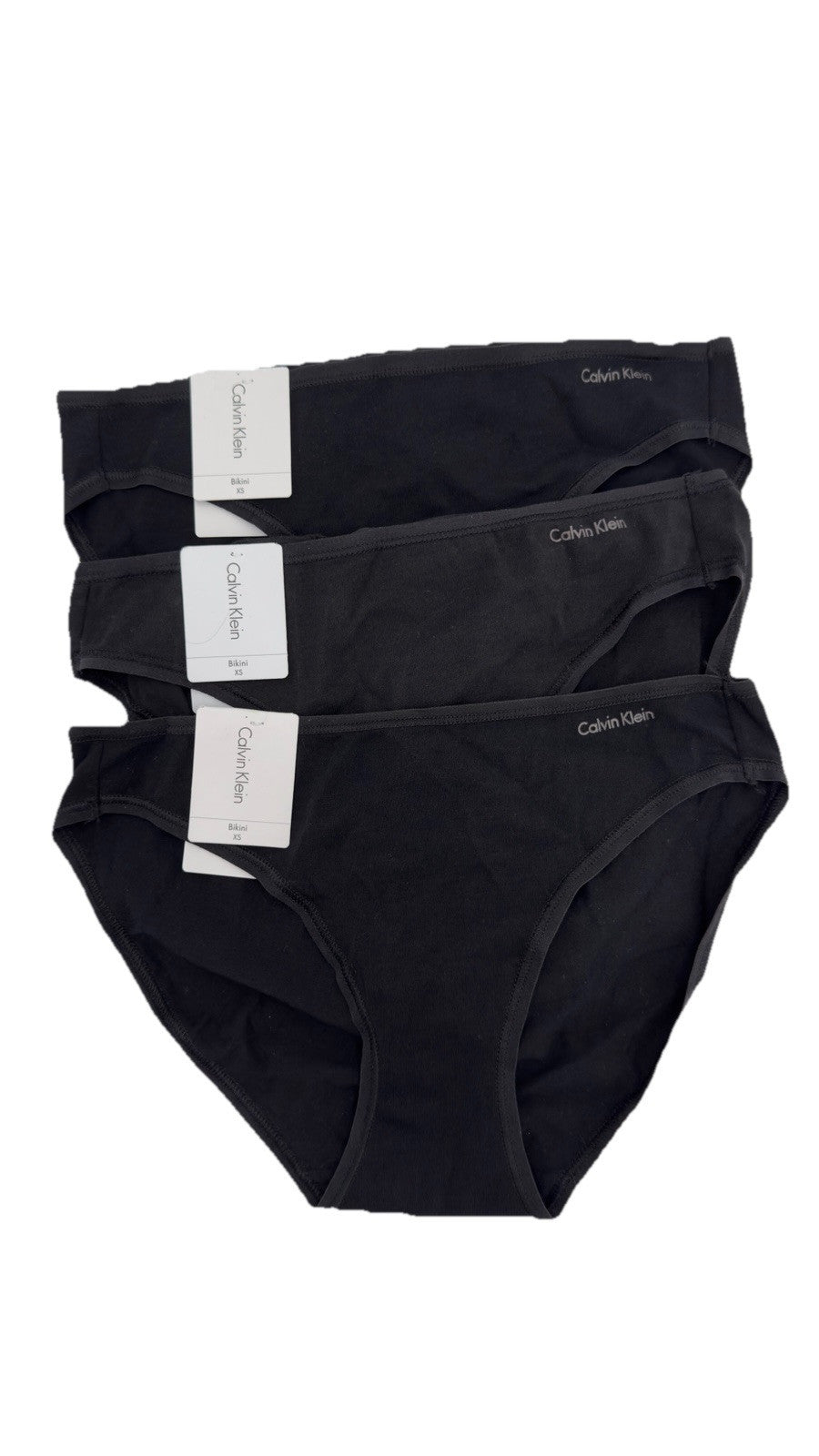3 Pair Calvin Klein Women’s Bikini Panty QD3644- Black - XSmall