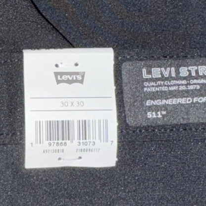 $70 Levi's Men's 511 Slim Tech Pants Stretch A92130010- Black- 30W 30L - New Tag