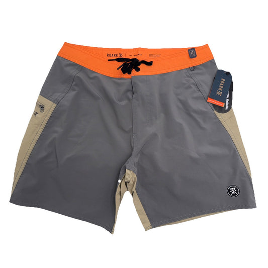 $85 Roark Men’s Boatman Boardshorts 17" Shorts- Grey Multi- Size: 31W-NEW