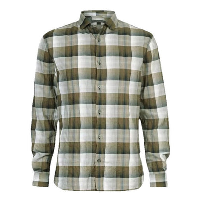 $148 New John Varvatos Men's Long Sleeve Ross Slim Fit  Shirt- Forrest- Small