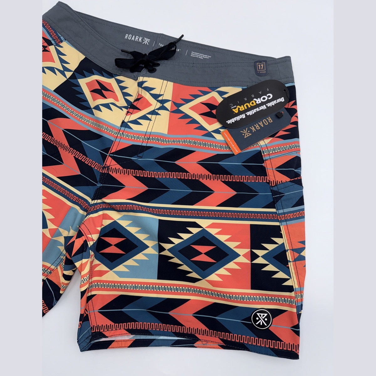 $85 Roark Men’s Boatman Boardshorts 17" Shorts- Fire Multi- Size: 32W-NEW