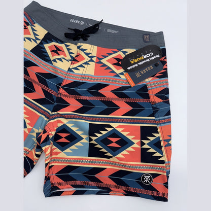 $85 Roark Men’s Boatman Boardshorts 17" Shorts- Fire Multi- Size: 32W-NEW