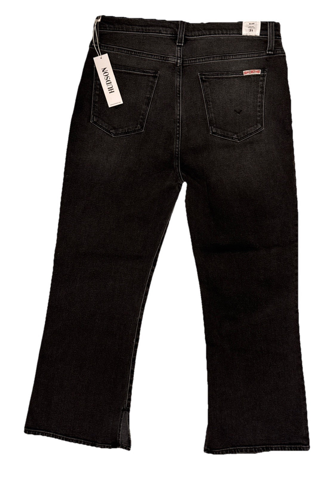 $245 Hudson Jeans Women’s-Blair Mid Rise Cropped Bootcut Jeans- Black- Size 31
