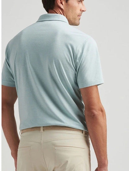 $160 Peter Millar Men’s Crown Crafted Excursionist Flex Polo Shirt-Blue-XLarge