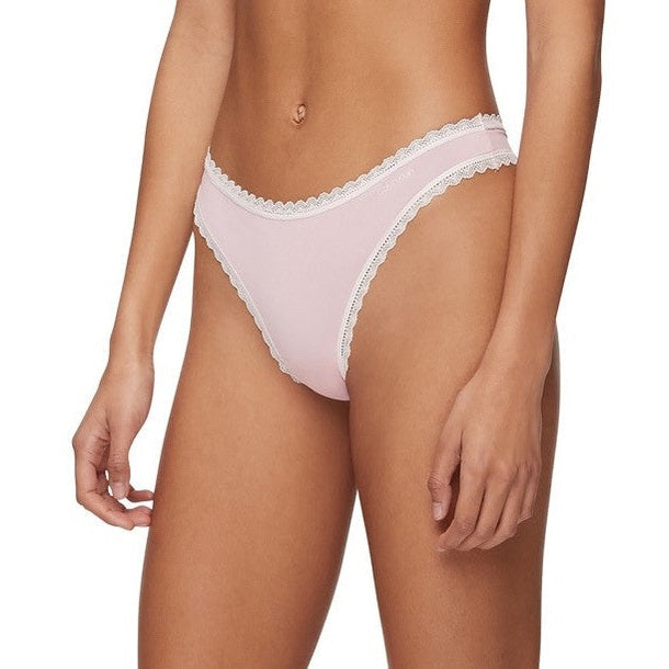 3 Pack Calvin Klein  Thong Panty- 1 Flirty/2 Invisible- Pink/Blush- Small