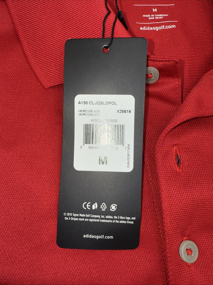 $70 Adidas Men’s Climalite Solid Golf Polo Shirt - Red - Medium - New Tag