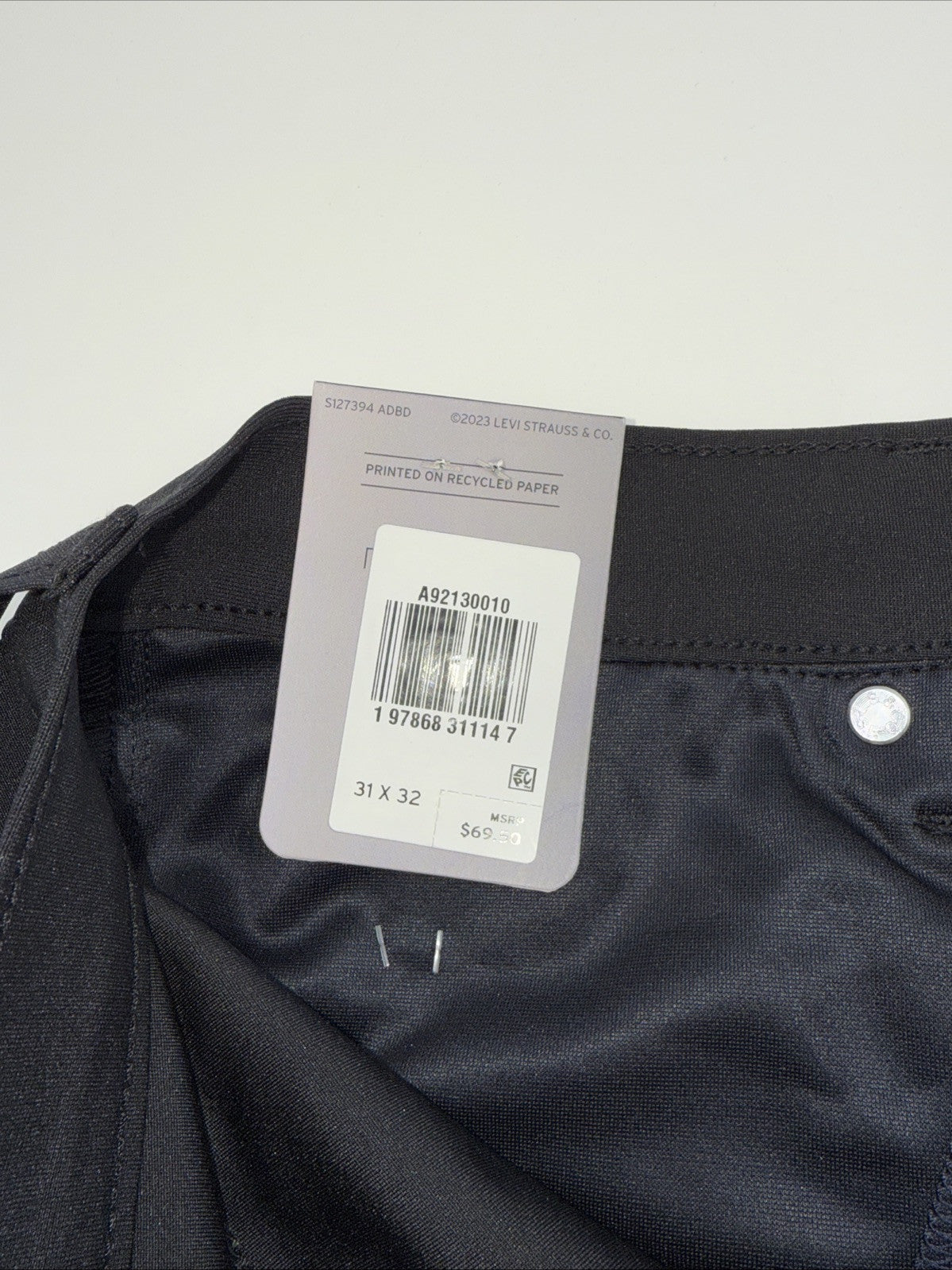 $70 Levi's Men's 511 Slim Tech Pants Stretch A92130010- Black- 31W 32L - New Tag