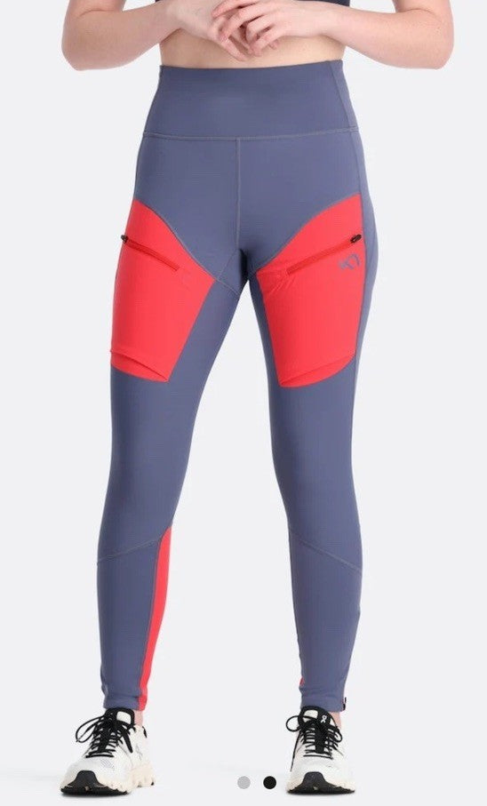 $120 Kari Traa Women's Ane Hiking Tights - Moon Purple/Red - Large - New Tag