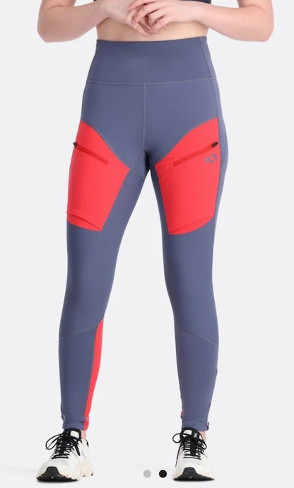 $120 Kari Traa Women's Ane Hiking Tights - Moon Purple/Red - Large - New Tag