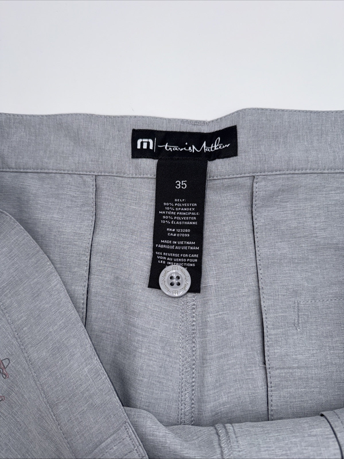 $89 Travis Mathew Men’s Straight Shot 9” Shorts - Heather Sleet- 35W - NWT