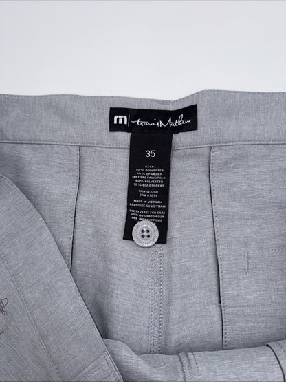 $89 Travis Mathew Men’s Straight Shot 9” Shorts - Heather Sleet- 35W - NWT