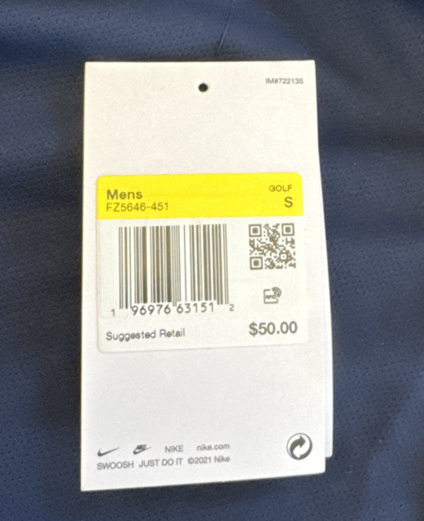 $50 Nike Men's Dri-FIT Golf Polo Shirt - Navy Blue- Small - New Tags