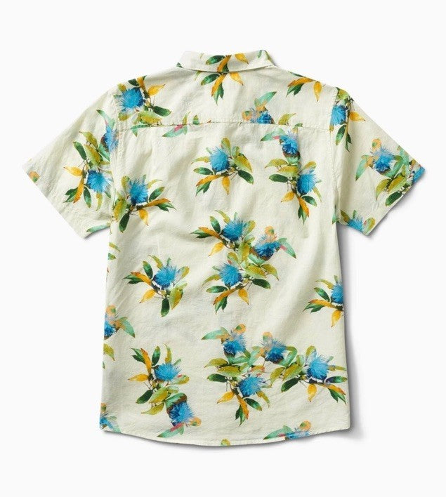$75 Roark Men’s Scholar La Selva Button S/S Shirt-Yellow Multi-Medium-New Tag