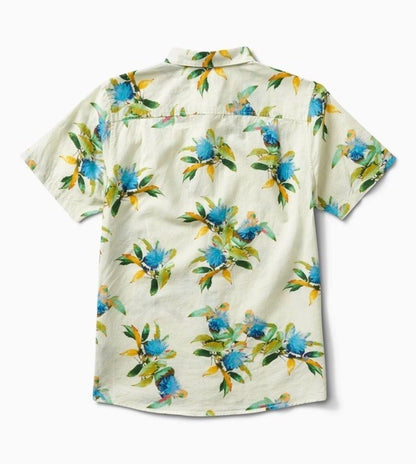 $75 Roark Men’s Scholar La Selva Button S/S Shirt-Yellow Multi-Medium-New Tag