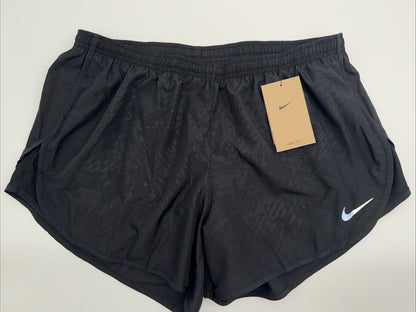 Nike Women's 4" Tempo Modern Embossed Running Shorts (831281-010)-Black-Large
