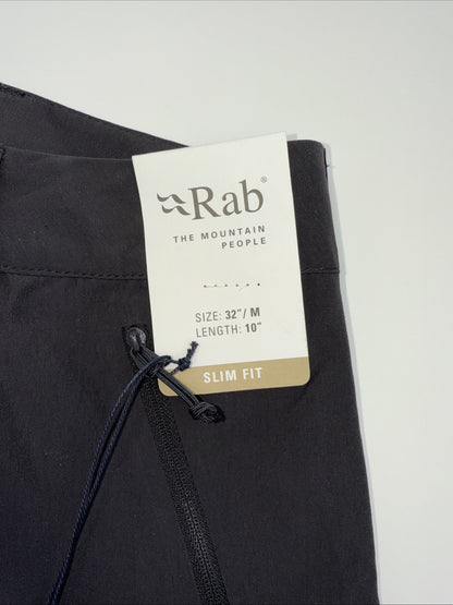 $80 Rab Men's Incline Stretch Fabric Lightweight Shorts- Dark Gray- Small (30”)