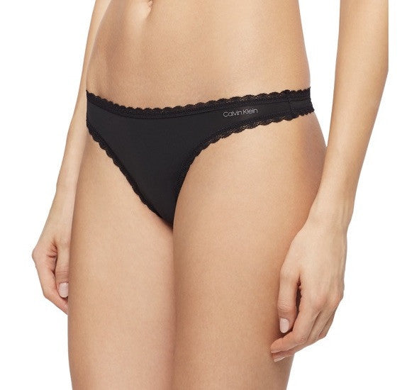 3 Pack Calvin Klein  Thong Panty- 2 Flirty/1 Invisible- Black- Small- Retail $45