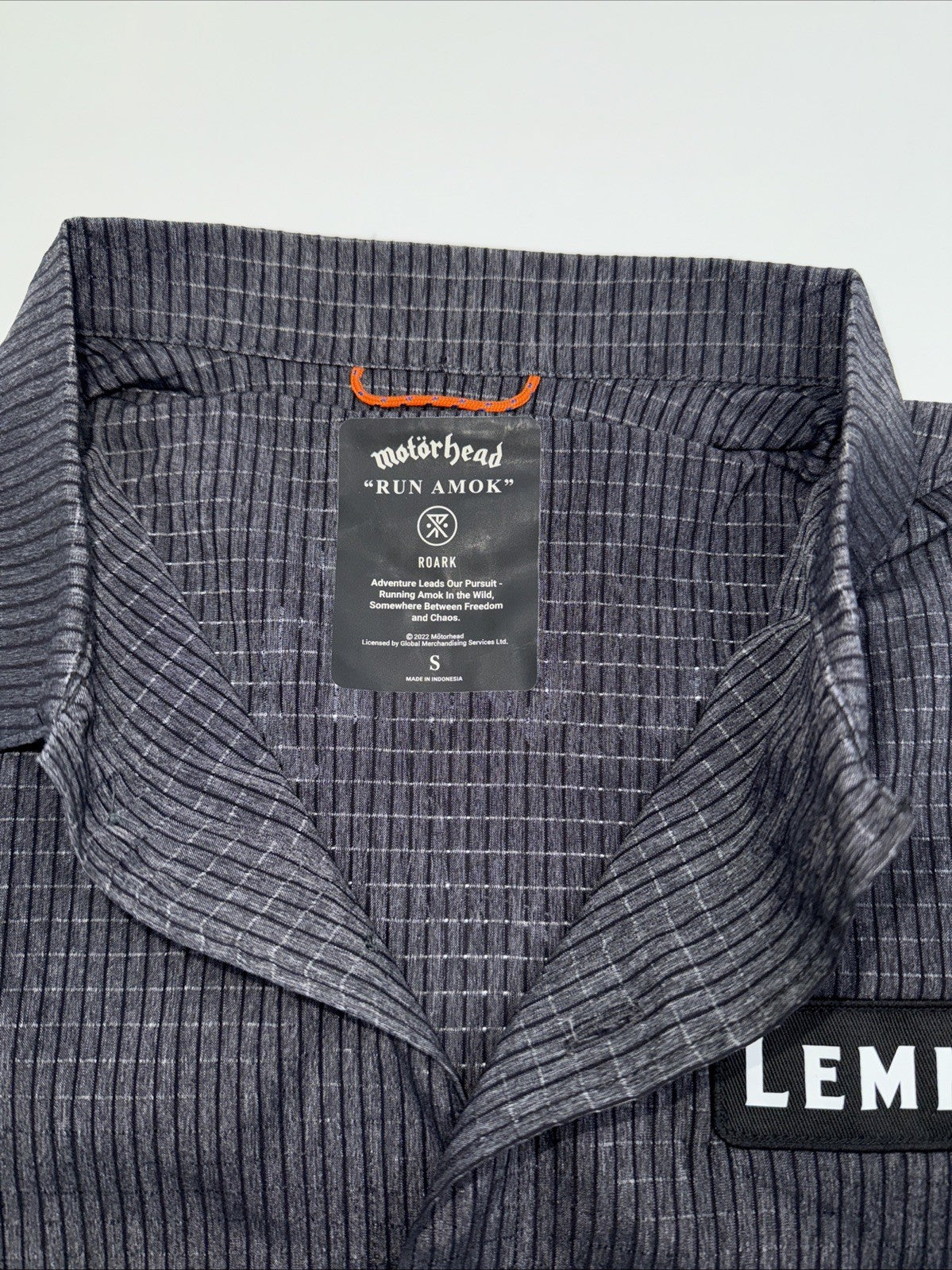 $95 Roark Men’s Run Amok Bless Up Trail Motörhead Stretch Shirt-Grey-Small -New