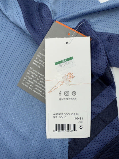 Kerrits® Ladies Always Cool Ice Fil® Lite Short Sleeve Jersey-Blue-Small-New Tag