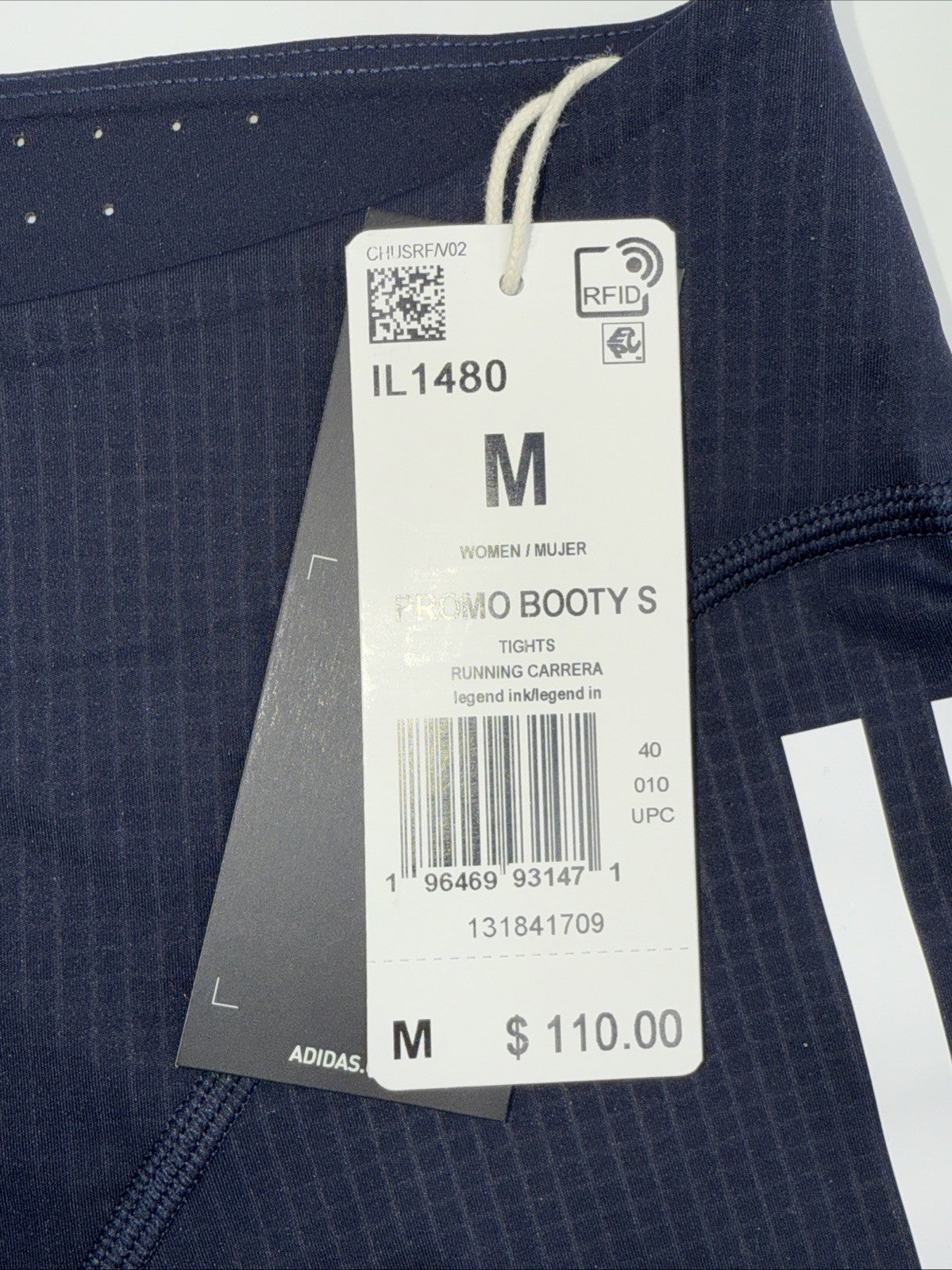 $110 Adidas Women’s Promo Booty Elite Running tights shorts IL1480- Navy- Medium