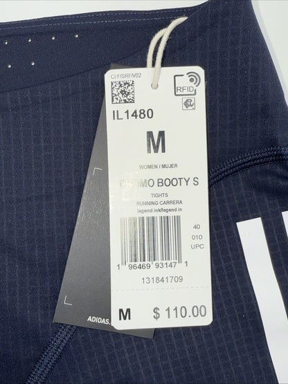 $110 Adidas Women’s Promo Booty Elite Running tights shorts IL1480- Navy- Medium