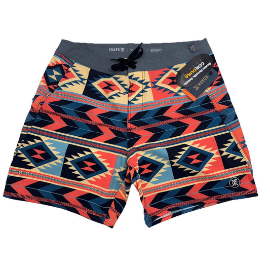 $85 Roark Men’s Boatman Boardshorts 17" Shorts- Fire Multi- Size: 32W-NEW