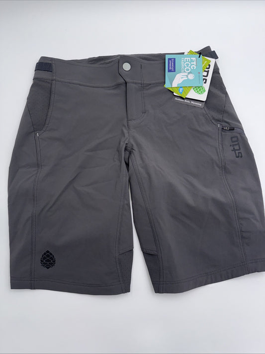Stio Women's OPR Shorts Gray Scorched Rock Outdoor Biking Hiking- Size: 4 (30W)