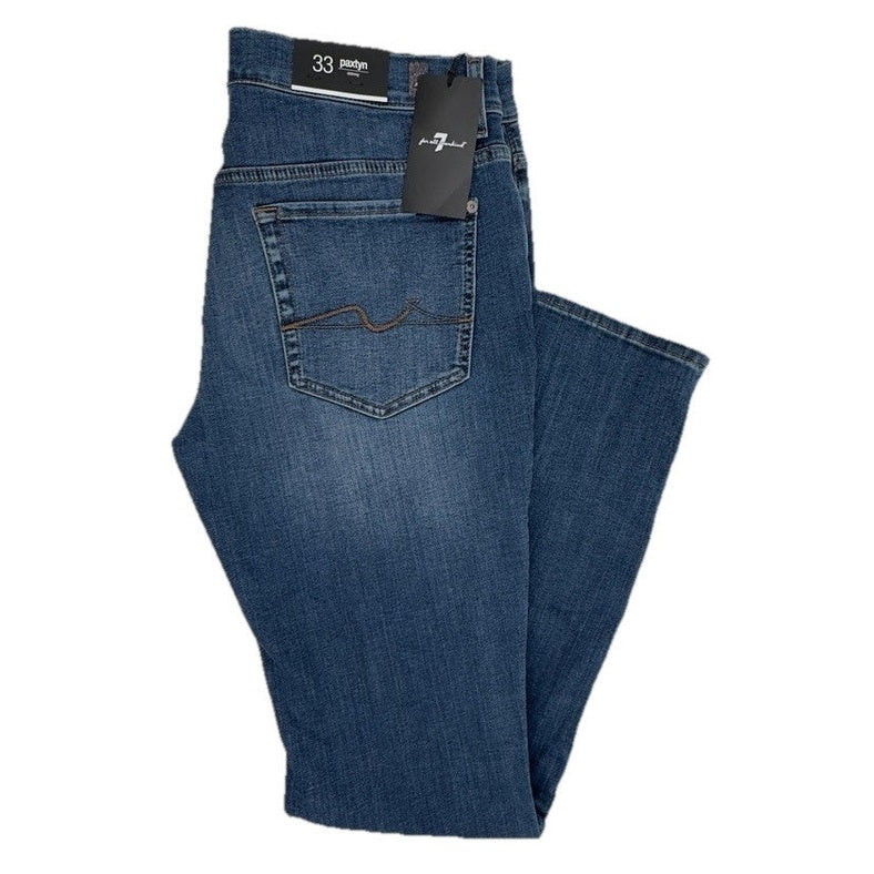 $218  7 For All Mankind Men’s Paxtyn Skinny Slim Fit Jeans -Suh Blue-33W 32L