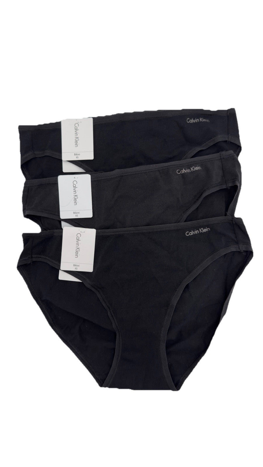 3 Pair Calvin Klein Women’s Bikini Panty QD3644- Black - XSmall