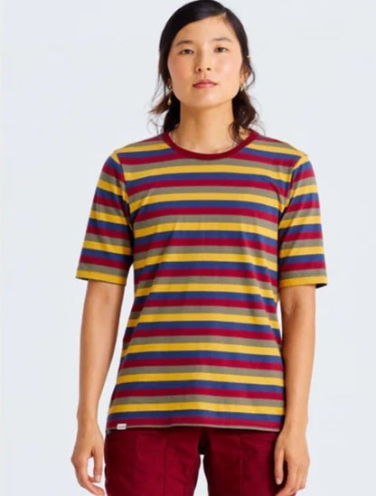 $60 Fjallraven Women’s Flag Stripe Cotton T-shirt - Logo Multi Stripes- Medium