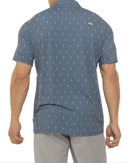 $104 KJUS Men’s Men Golfer Golf Polo Shirt MG60-L11- Steel Blue- Small- New Tag