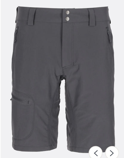 $80 Rab Men's Incline Stretch Fabric Lightweight Shorts- Dark Gray- Small (30”)